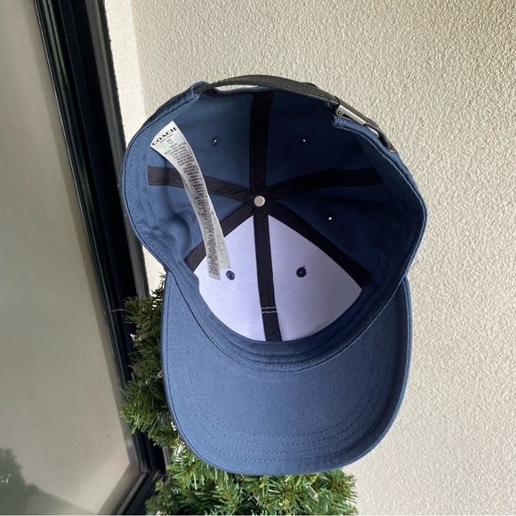 Coach Leather C Logo Varsity Baseball Hat Blue - Picture 8 of 10